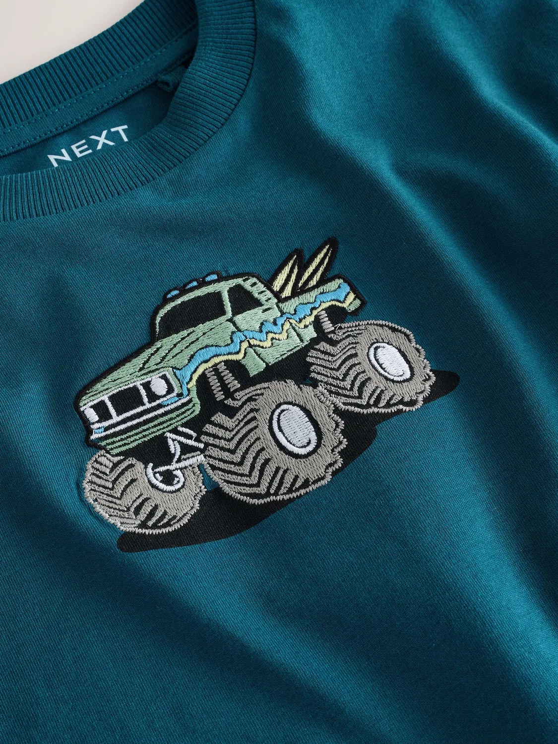 Футболка с графическим принтом, свободная Next, Teal Blue Truck — фото 3