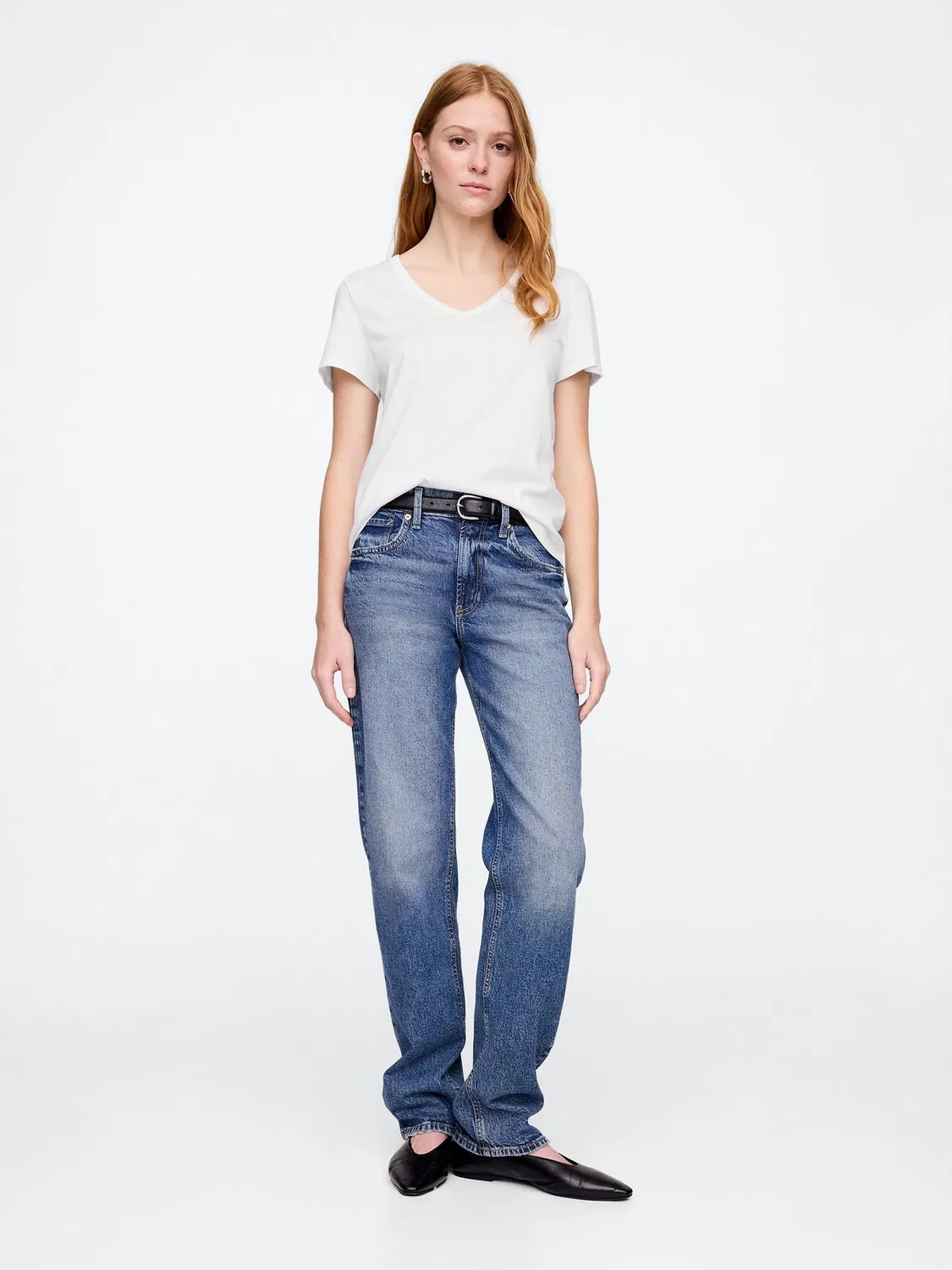 Футболка V-образным вырезом Favourite V-Neck Gap, белый — фото 4