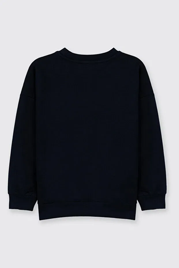 Детская толстовка для девочек с длинным рукавом Panço, Dark Blue — фото 3