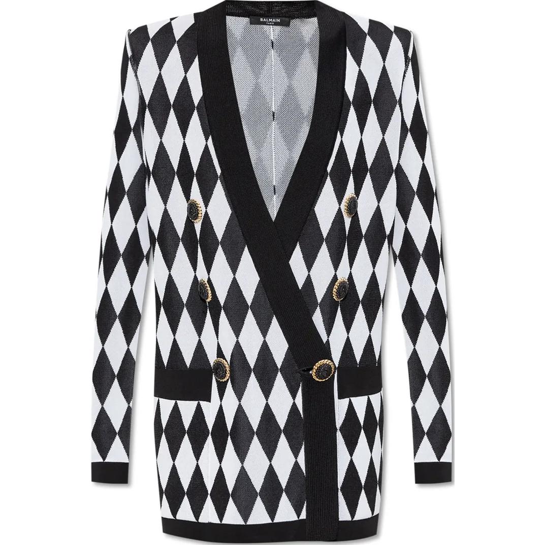 

BALMAIN Ажурная вязаная куртка с V-образным вырезом, Multicolor
