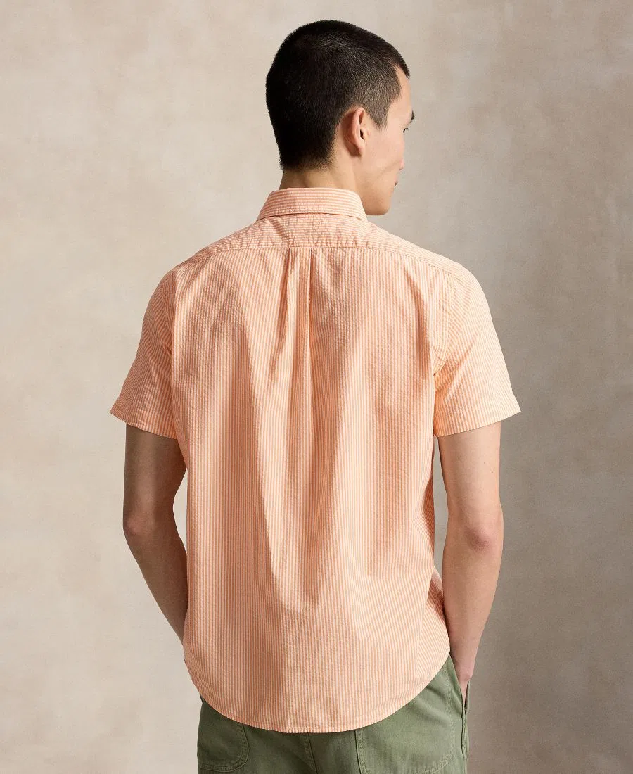 Рубашка с коротким рукавом, классический крой, модель RL Prepster Polo Ralph Lauren, Classic Peach/White — фото 2