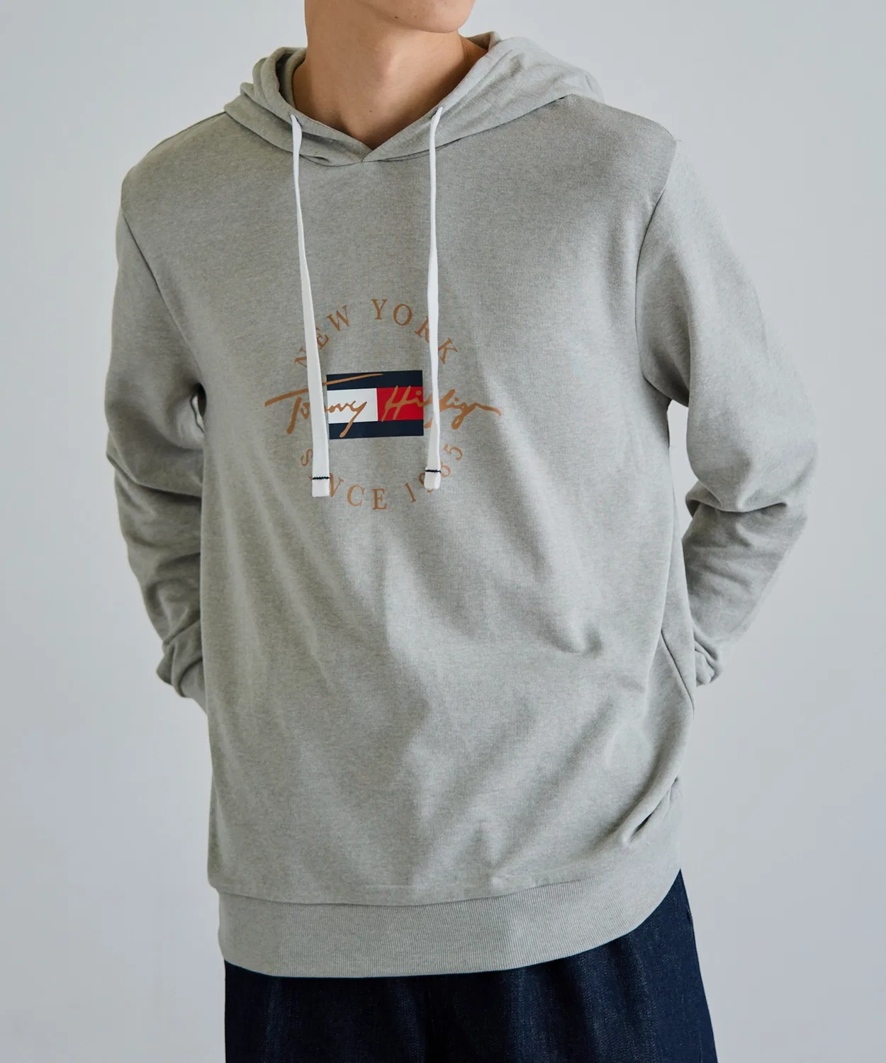 Мужское худи с длинным рукавомTOMMY HILFIGER, Серый