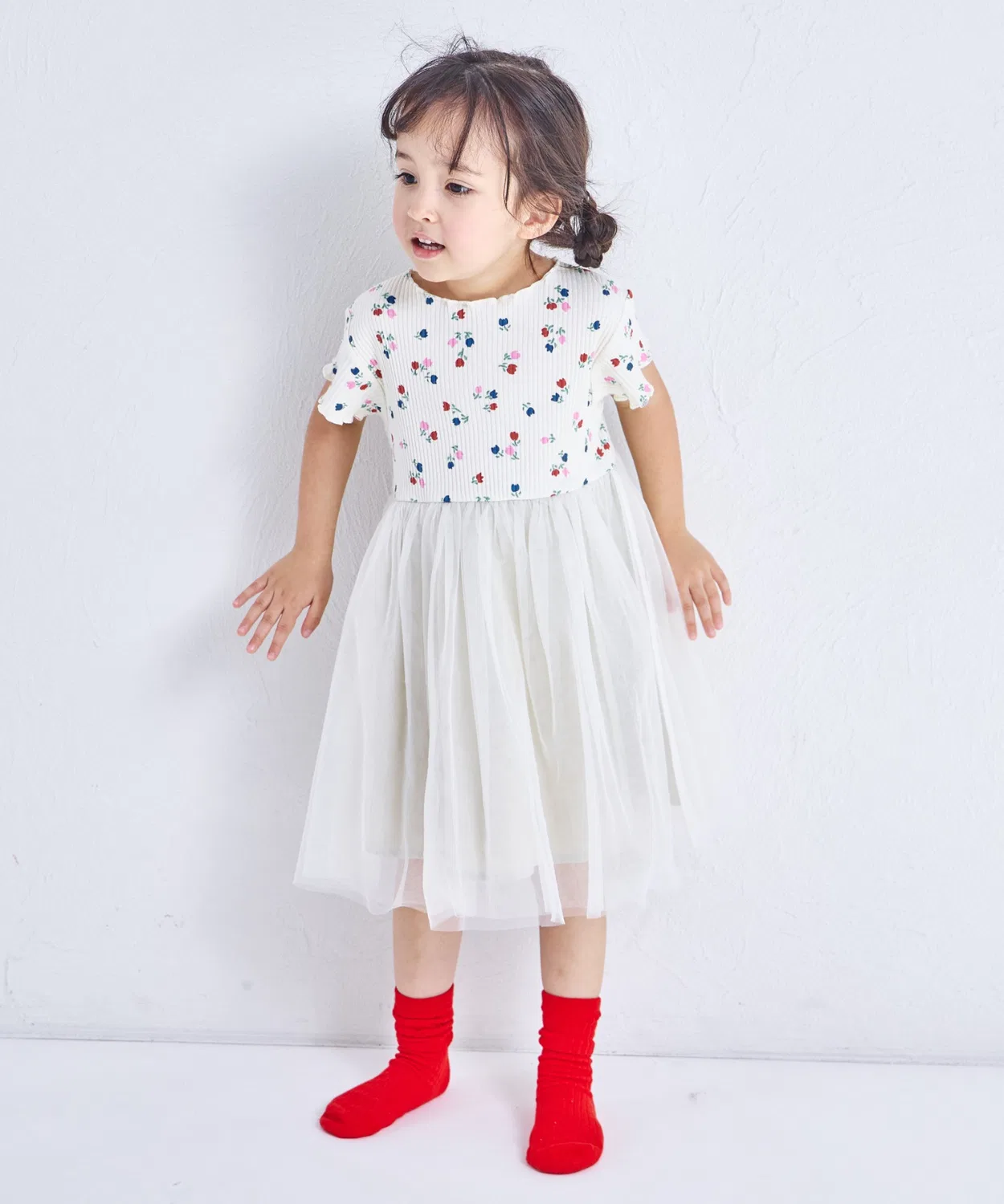 Детское платье с принтом, из хлопка, модель Tulle, pairmanon, White
