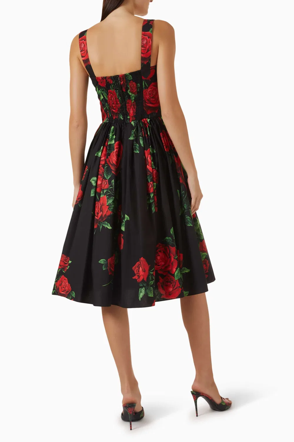 Платье миди с принтом роз без рукавов Dolce & Gabbana — фото 3