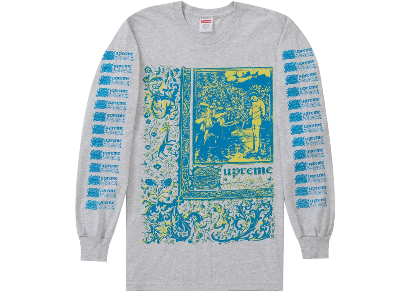 Мужская футболка с длинным рукавом Supreme Saint Sebastian L/S Tee, Ash Grey