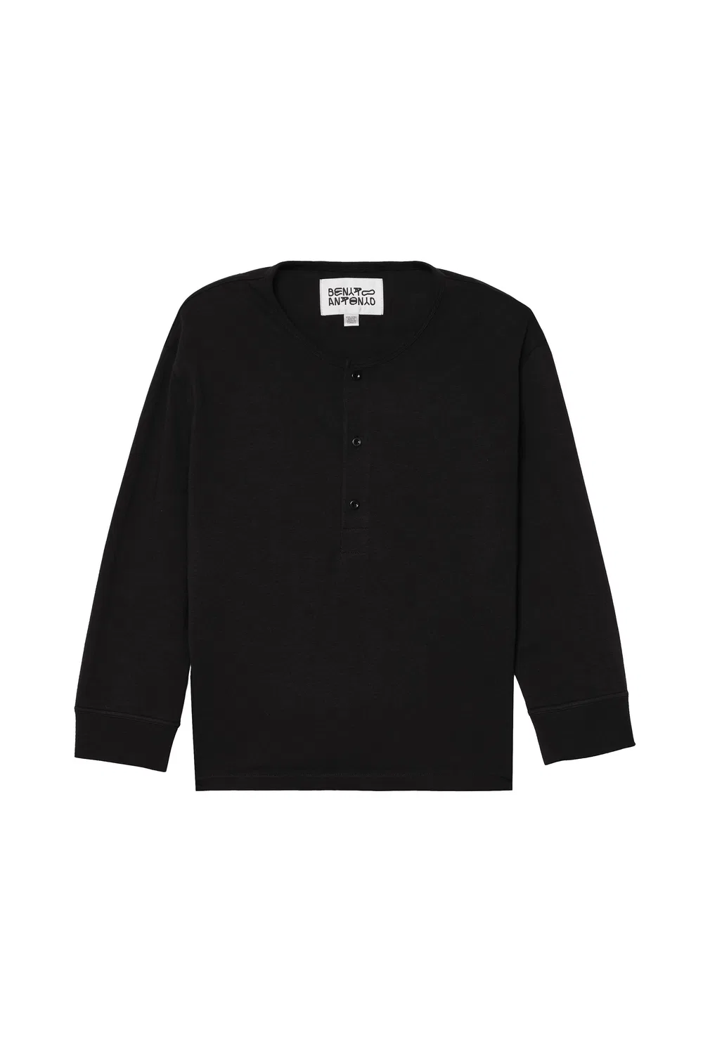 Укороченная футболка Henley ZARA, Black — фото 2