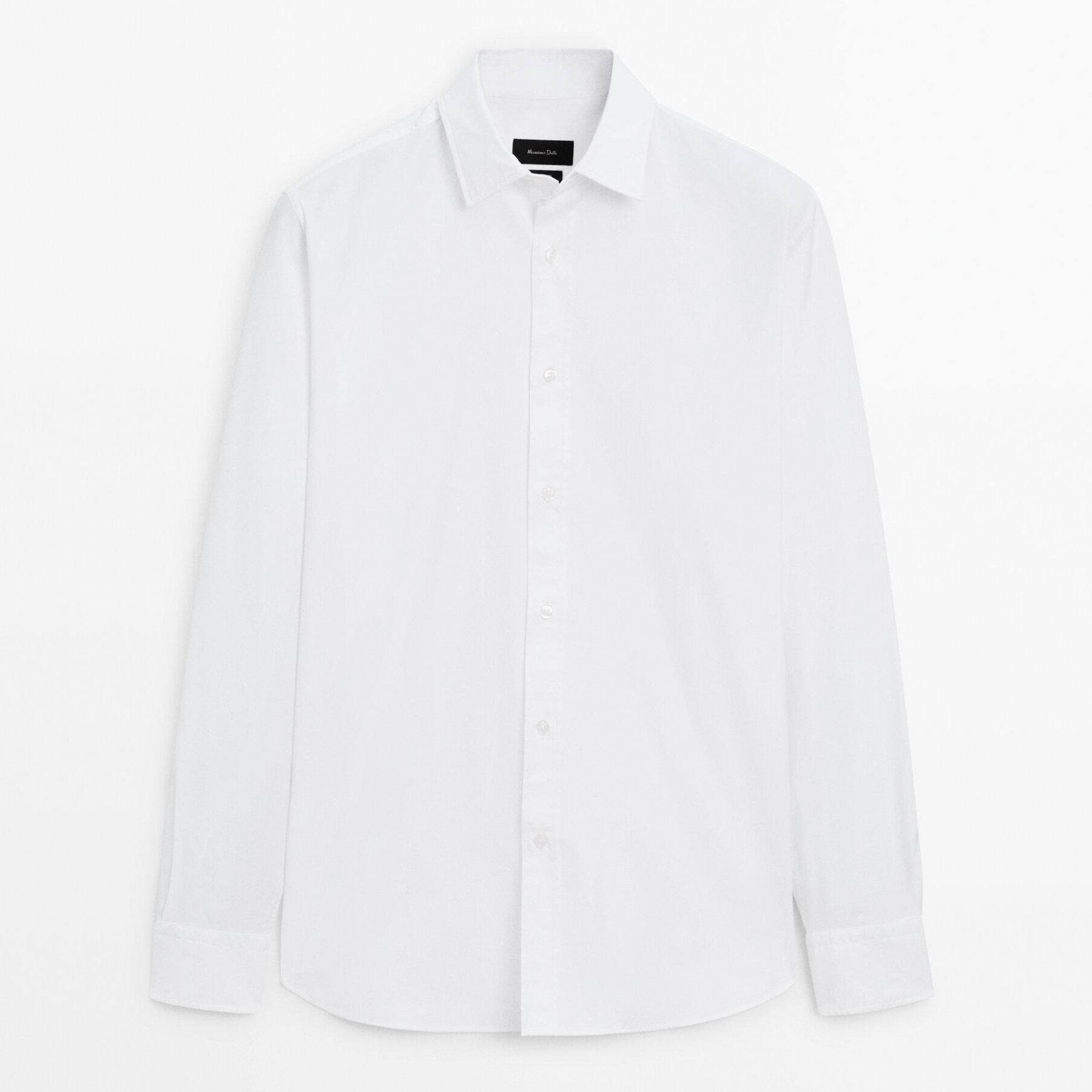 

Рубашка Massimo Dutti Regular fit dyed twill, белый