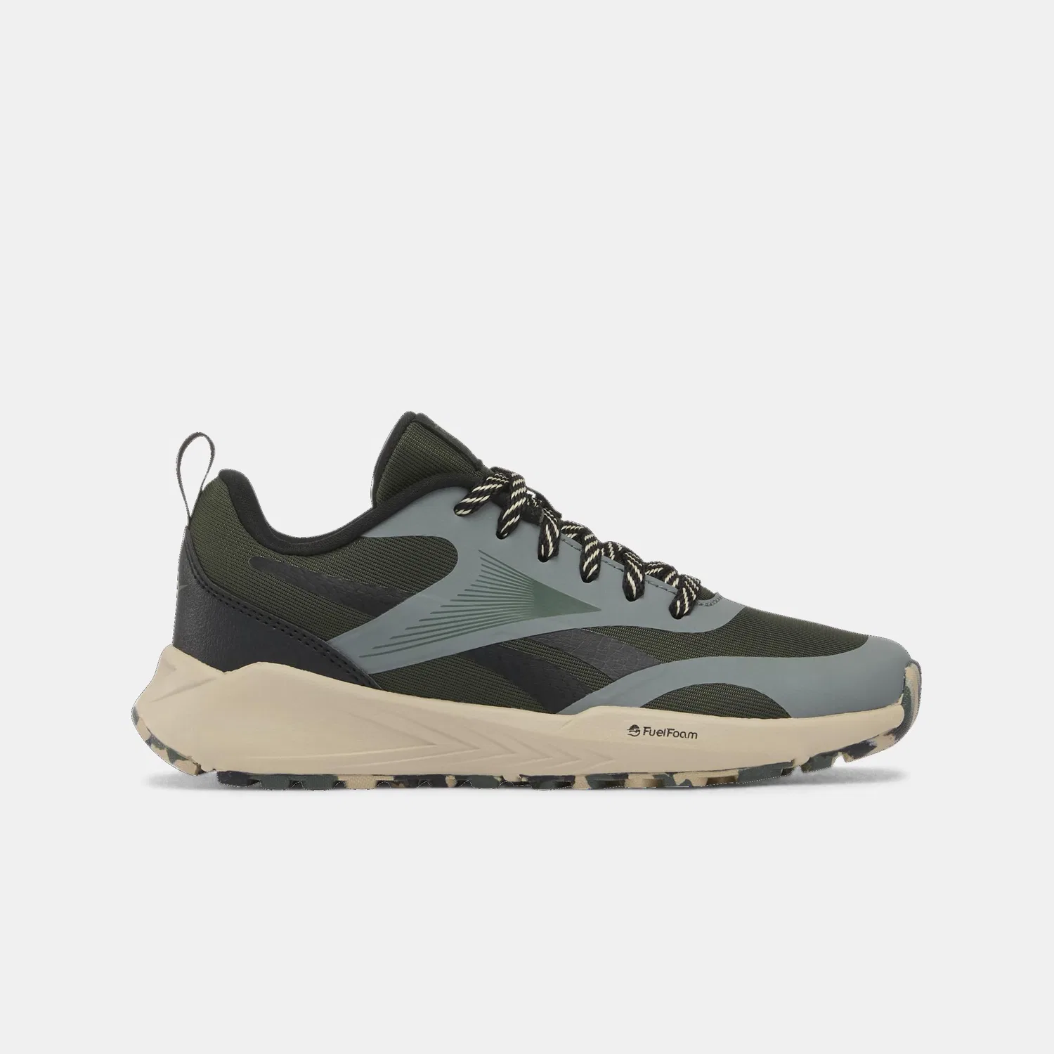 Детские кроссовки для мальчиков с принтом Energen Run Reebok, Gritgreen Darkfog Classicbeige