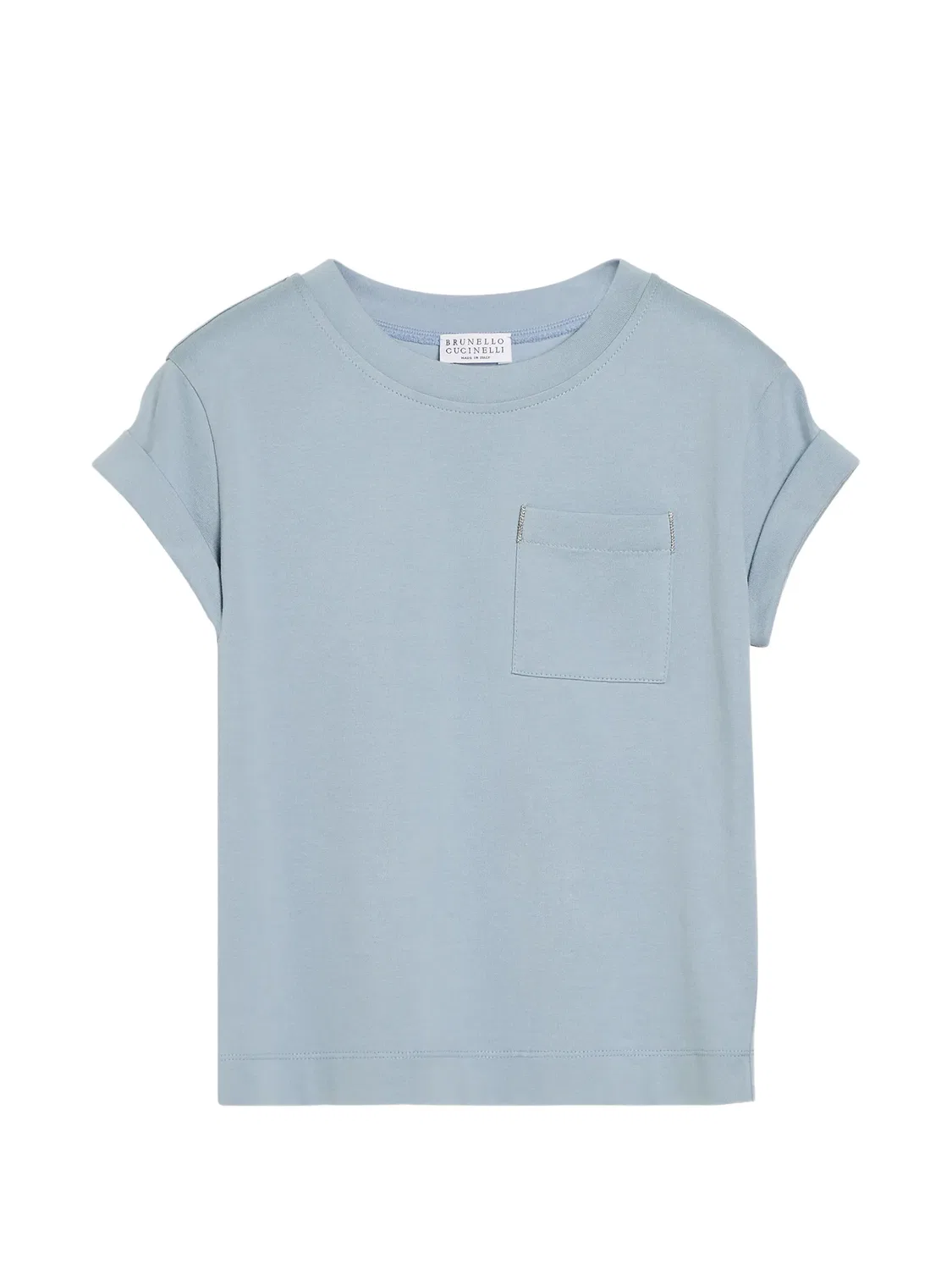 Футболка с нагрудным карманом Brunello Cucinelli Kids, синий