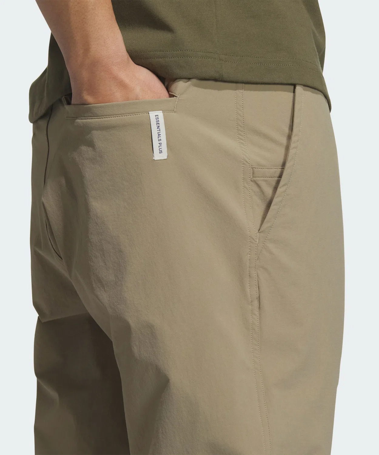 Мужские спортивные джоггеры из стрейч-ткани, полная длина, Essential Plus, Adidas, Brown — фото 4