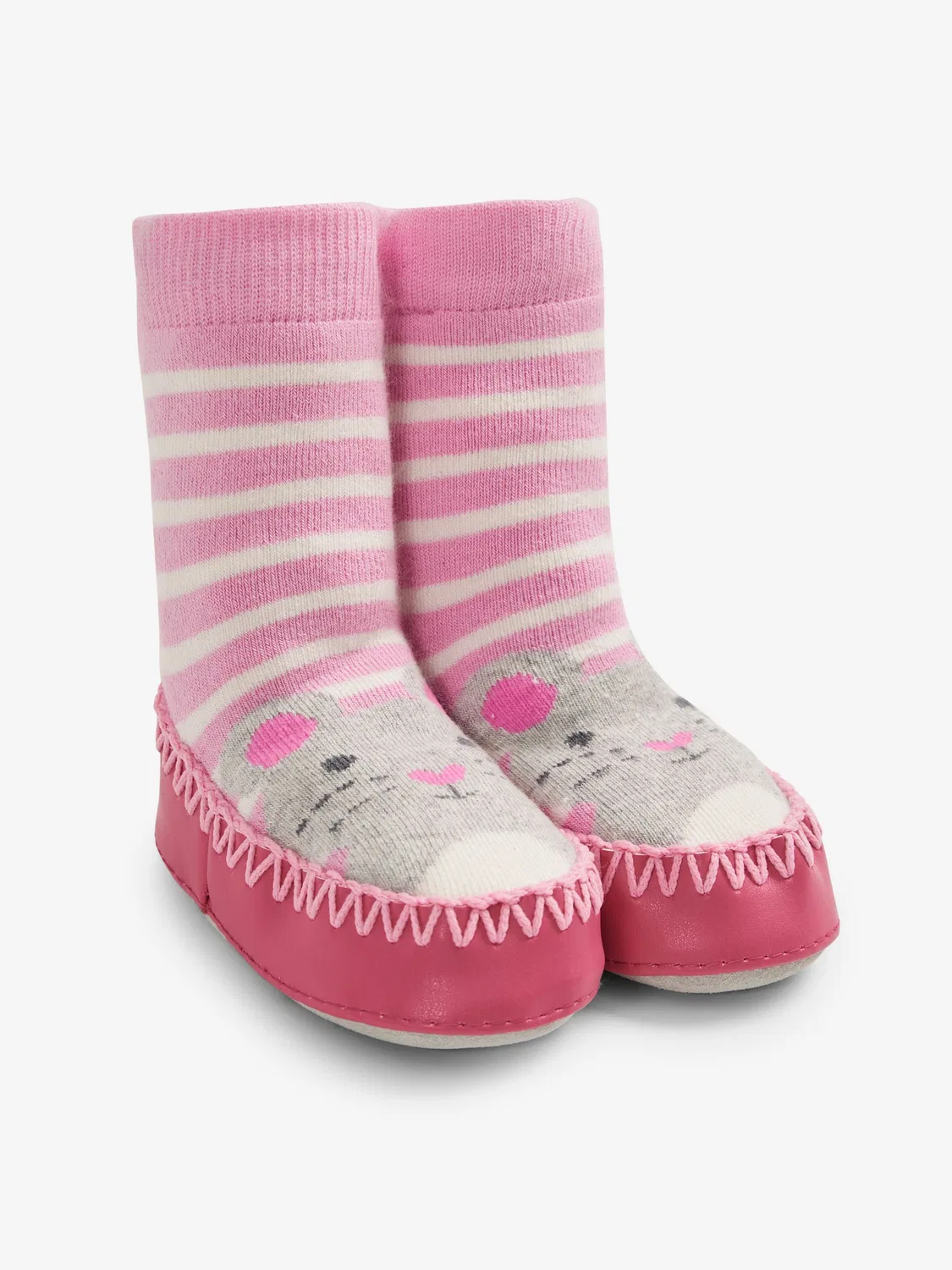 Мокасины-носочки Mouse Moccasin Slipper Socks Jojo Maman Bébé, розовый