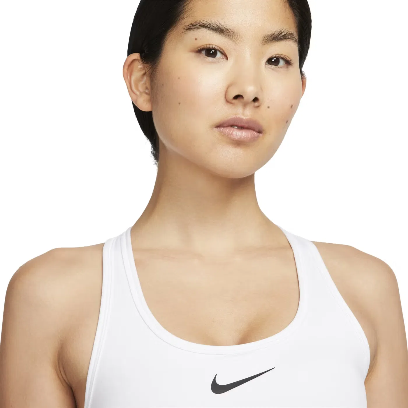 Спортивный топ средней поддержки Swoosh Nike, белый — фото 2