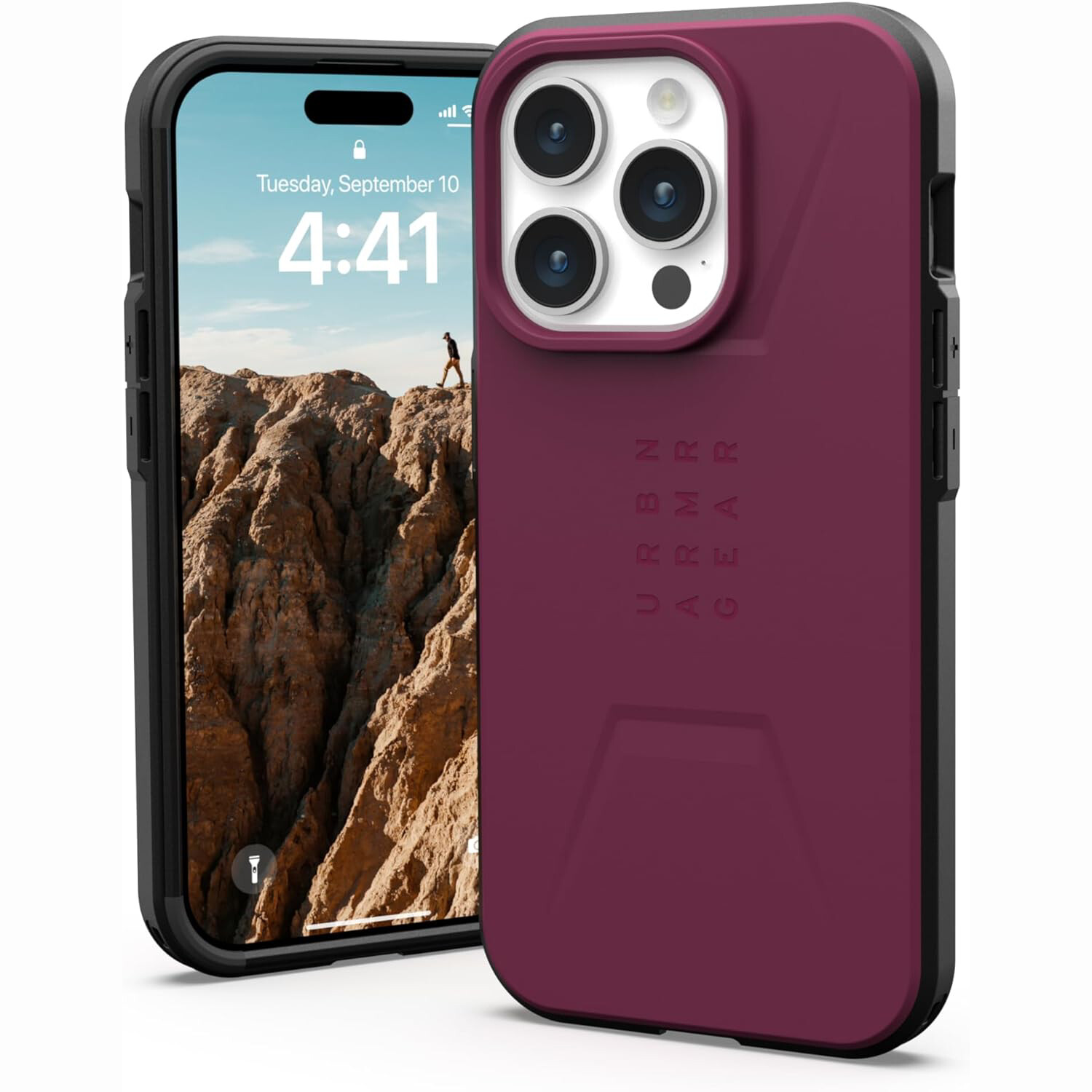 

Чехол UAG Civilian для iPhone 15 Pro, Bordeaux, Красный, Чехол UAG Civilian для iPhone 15 Pro, Bordeaux