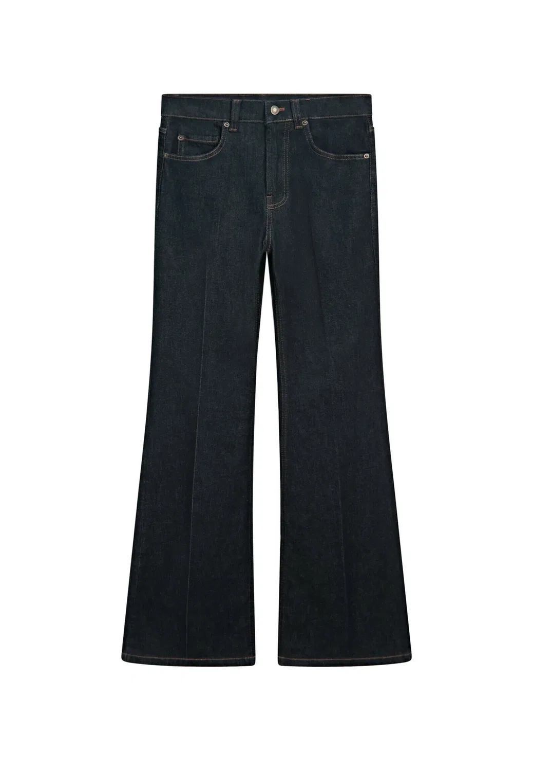Джинсы-Клеш с высокой талией 05080824 - джинсы-клеш Massimo Dutti, Dark Blue — фото 4