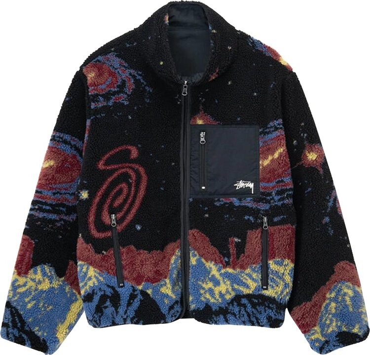 

Куртка Stussy Cosmos Reversible Jacket 'Multicolor', разноцветный, Черный, Куртка Stussy Cosmos Reversible Jacket 'Multicolor', разноцветный