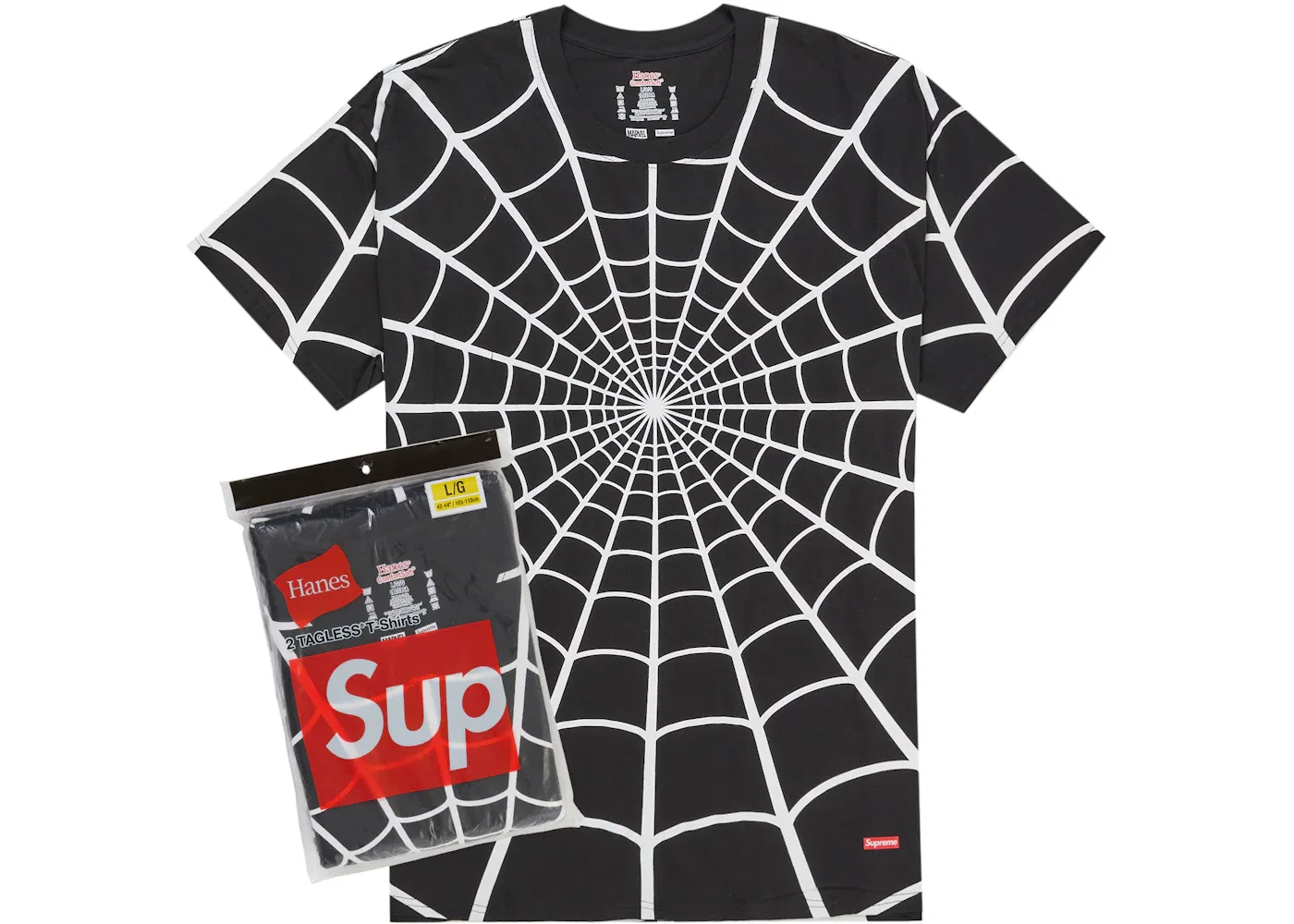 Мужской комплект футболок с принтом Spider-Man Supreme Hanes, Black