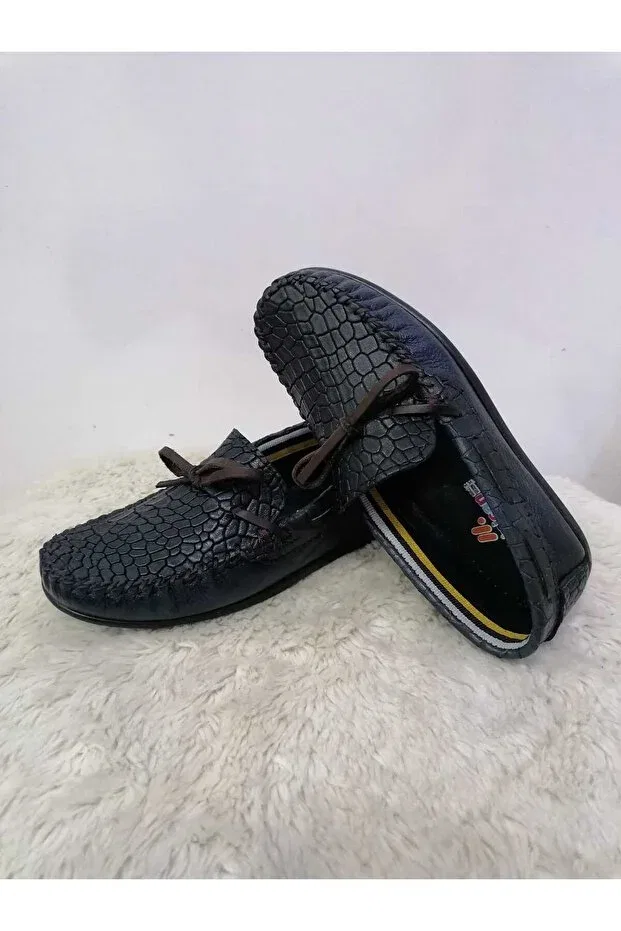 Детские ботинки для мальчиков на ортопедической подошве Özgür Kids, Navy Blue Snake — фото 3