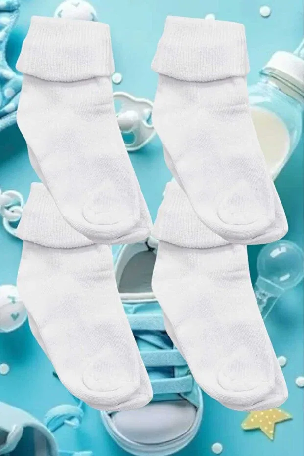 Детские носки хлопковые 8 шт Organic cotton four seasons 8 pack baby socks white Uniquetrenders, White — фото 2