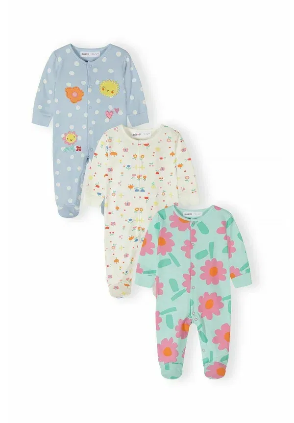 Комплект из 3 боди с длинным рукавом Princess & Fairytales Minoti, Mint Blue White, белый/голубой