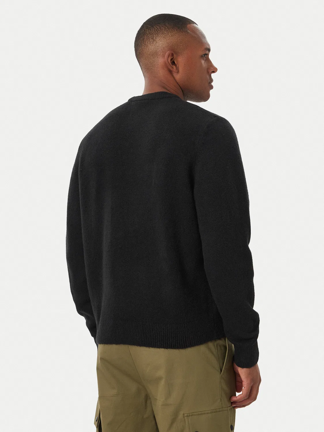 Мужской пуловер стандартного кроя Trefoil Essentials Adidas, черный — фото 3