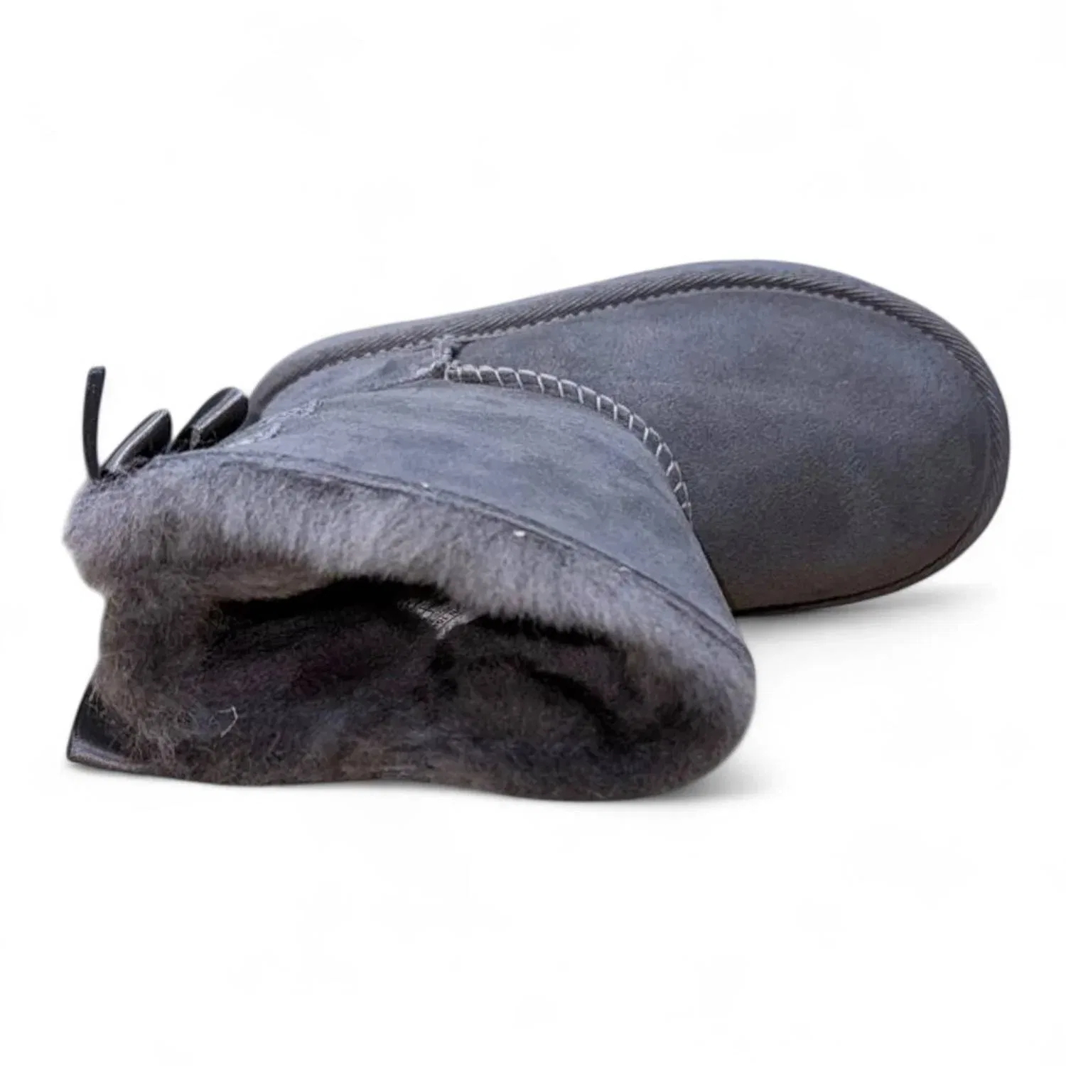 Детские зимние ботинки на шнуровке Bailey Bow Ii UGG, серый — фото 3