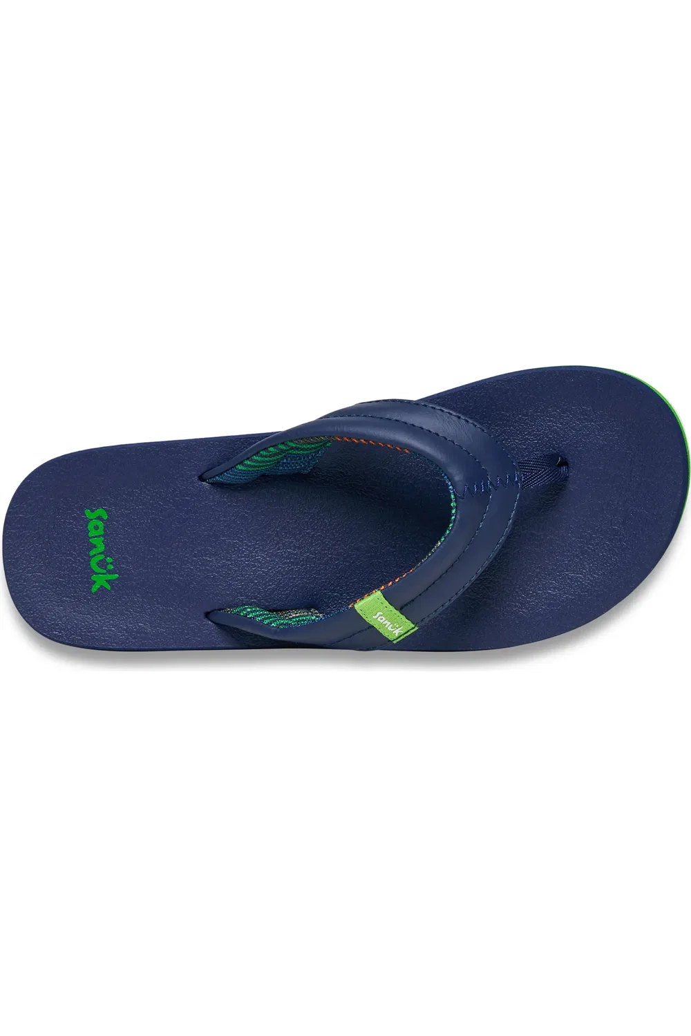 Детские сандалии шлепанцы с контурной стелькой Wavy Flip Flop Sanuk, темно синий — фото 3