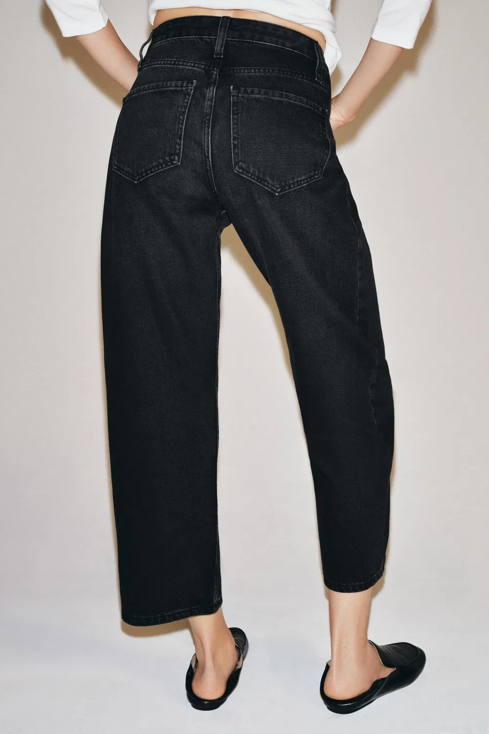 Джинсы средней посадки свободного кроя от ZW COLLECTION ZARA, Black — фото 3