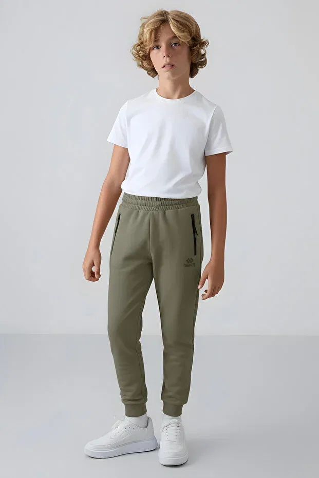 Детские спортивные штаны для мальчиков с застежкой-молнией Tommy Life, Khaki — фото 3