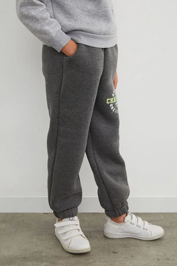 Детские спортивные штаны для мальчиков с принтом Champion Fulla Moda, Smoke Grey — фото 2