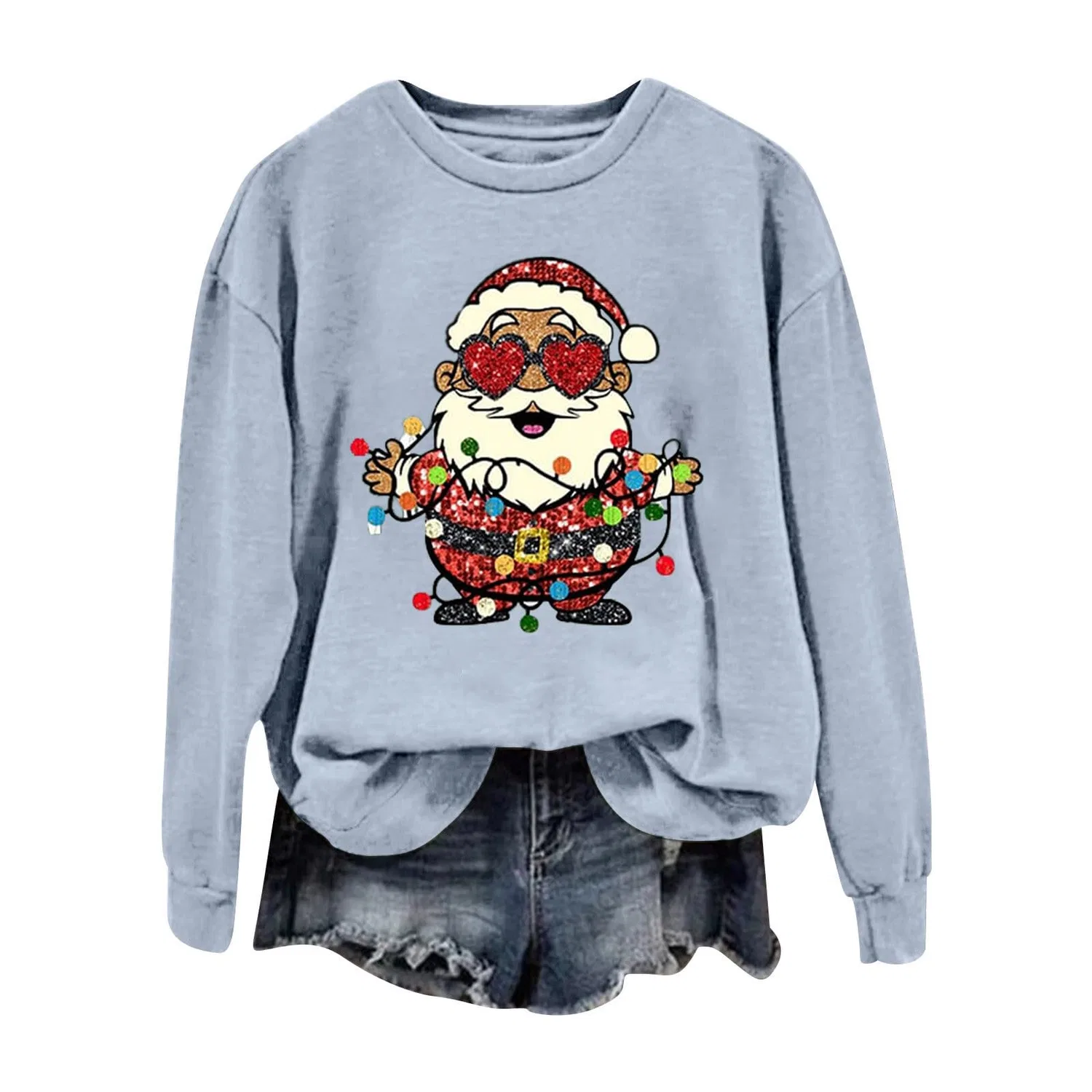 Женский свитшот с принтом Santa для женщин, Z11 Grey