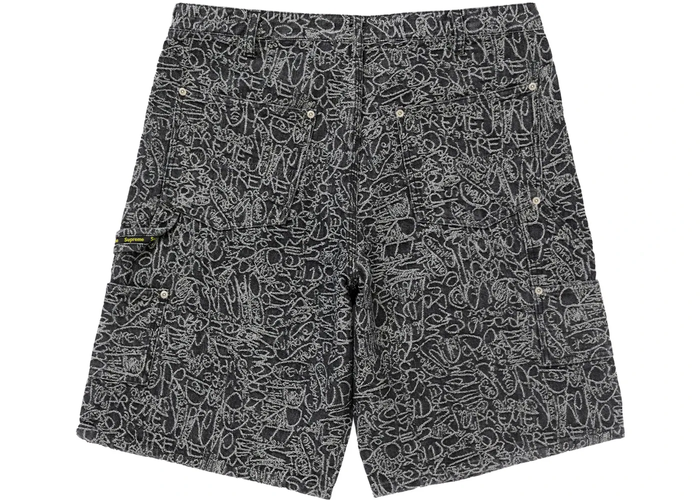 Мужские шорты из денима Supreme Handwriting Double Knee, Black — фото 2