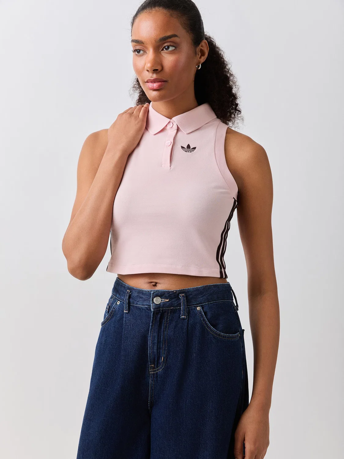 Поло женское, slim fit, adidas Originals, серый