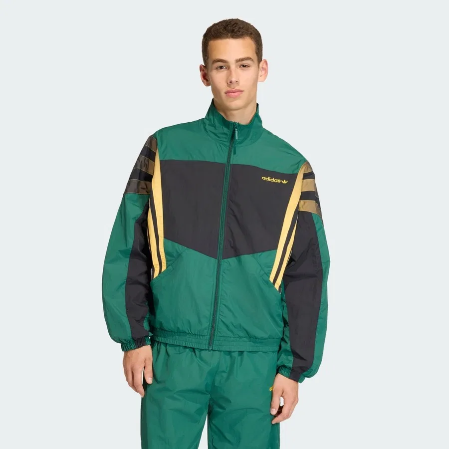 Спортивная куртка с длинным рукавом и воротником-стойкой Santiago Track Top adidas, Зеленый
