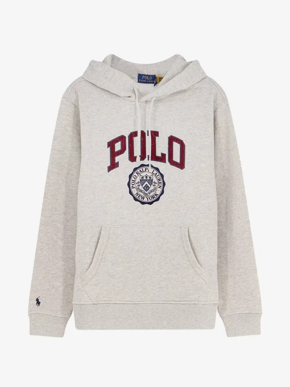 Флисовое худи с логотипом POLO RALPH LAUREN, серый