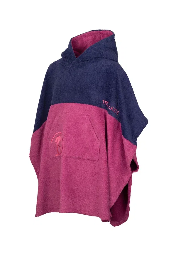 Пончо полиэстер Kvalvika surf poncho Trollkids, Mallow Pink, розовый — фото 4
