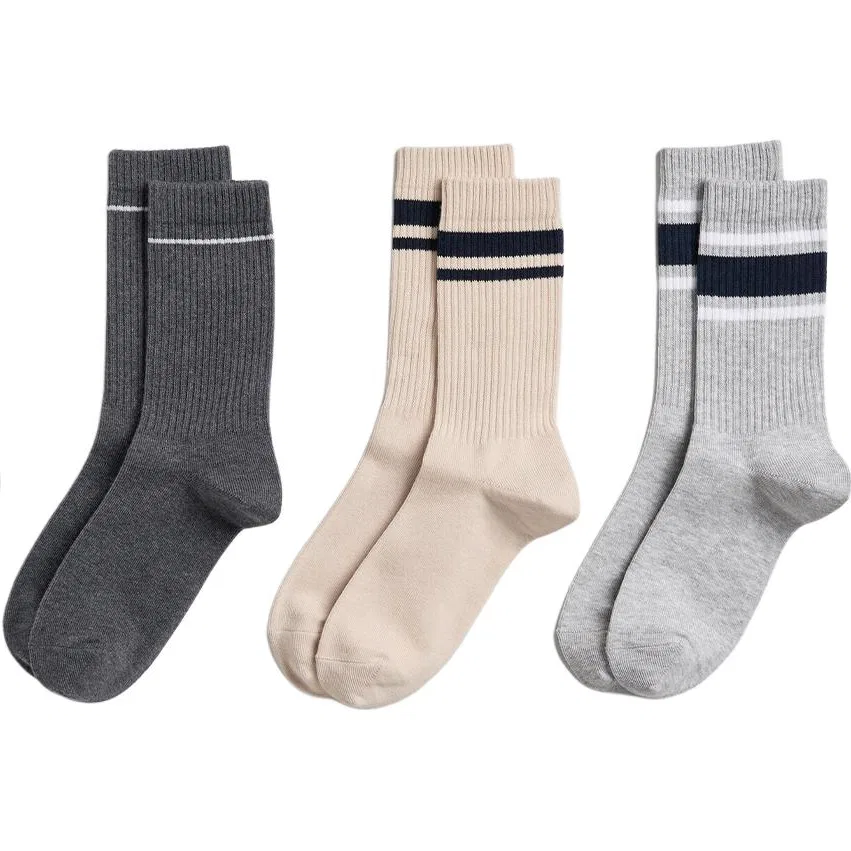 Женские носки с длинным голенищем, комплект из 3 пар, UNIQLO, Gray Beige Medium Gray