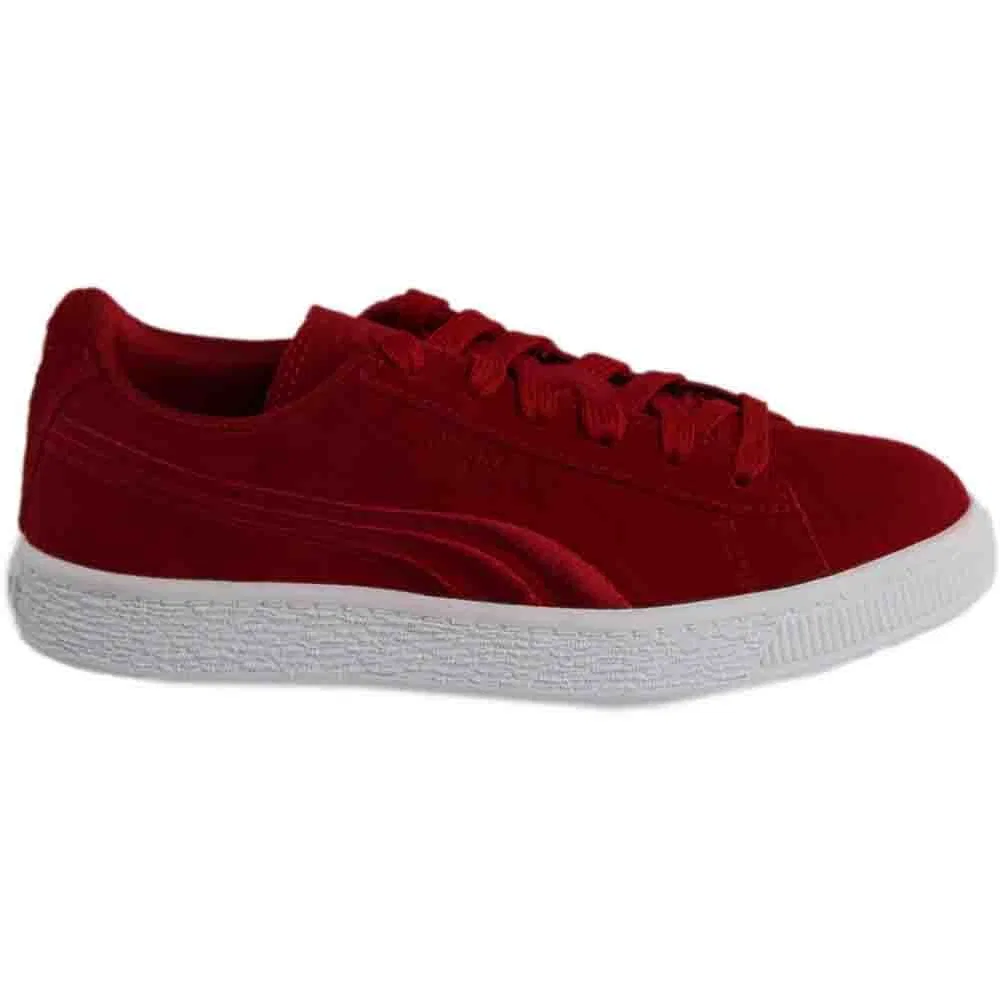Детские кроссовки для мальчиков кожаные Suede Classic Badge PUMA, Barbados Barbed Cherry