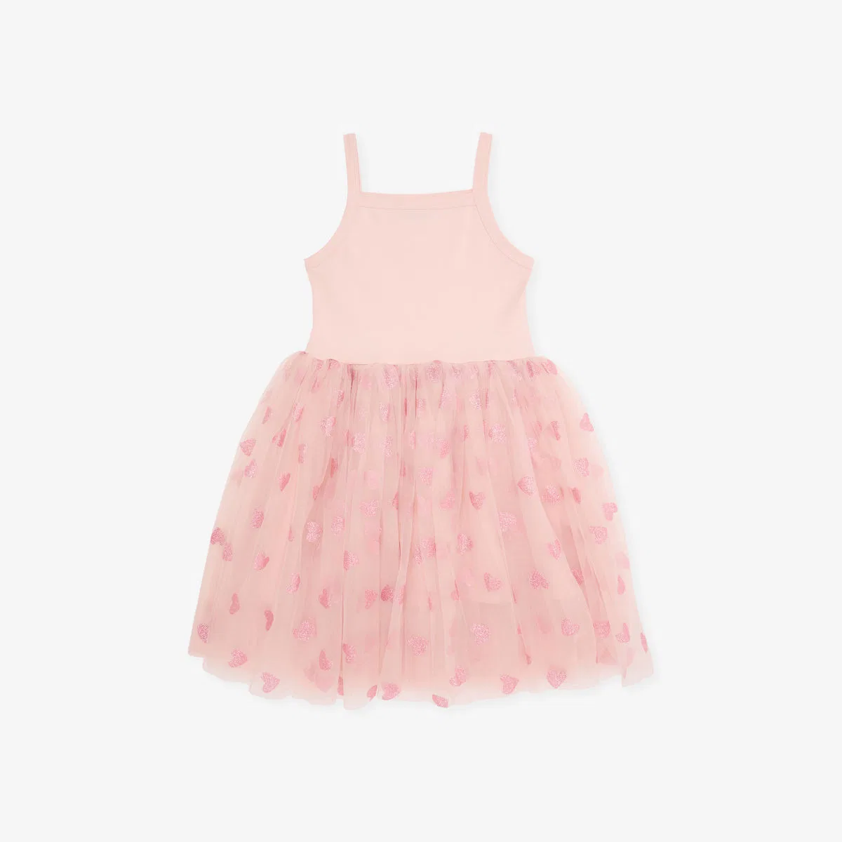 Платье-пачка glitter-hearts из хлопковой смеси, 1-8 лет Bob & Blossom, бледно-розовый