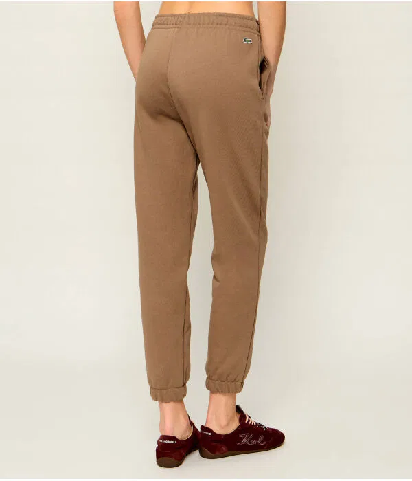 Брюки спортивные женские Lacoste, Regular Fit, хлопок, бежевый — фото 3