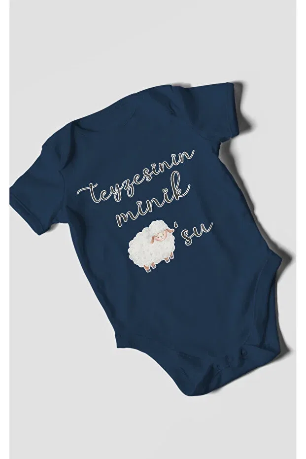 Детское боди с принтом Auntie'S little lamb Morivokids, Navy Blue — фото 3