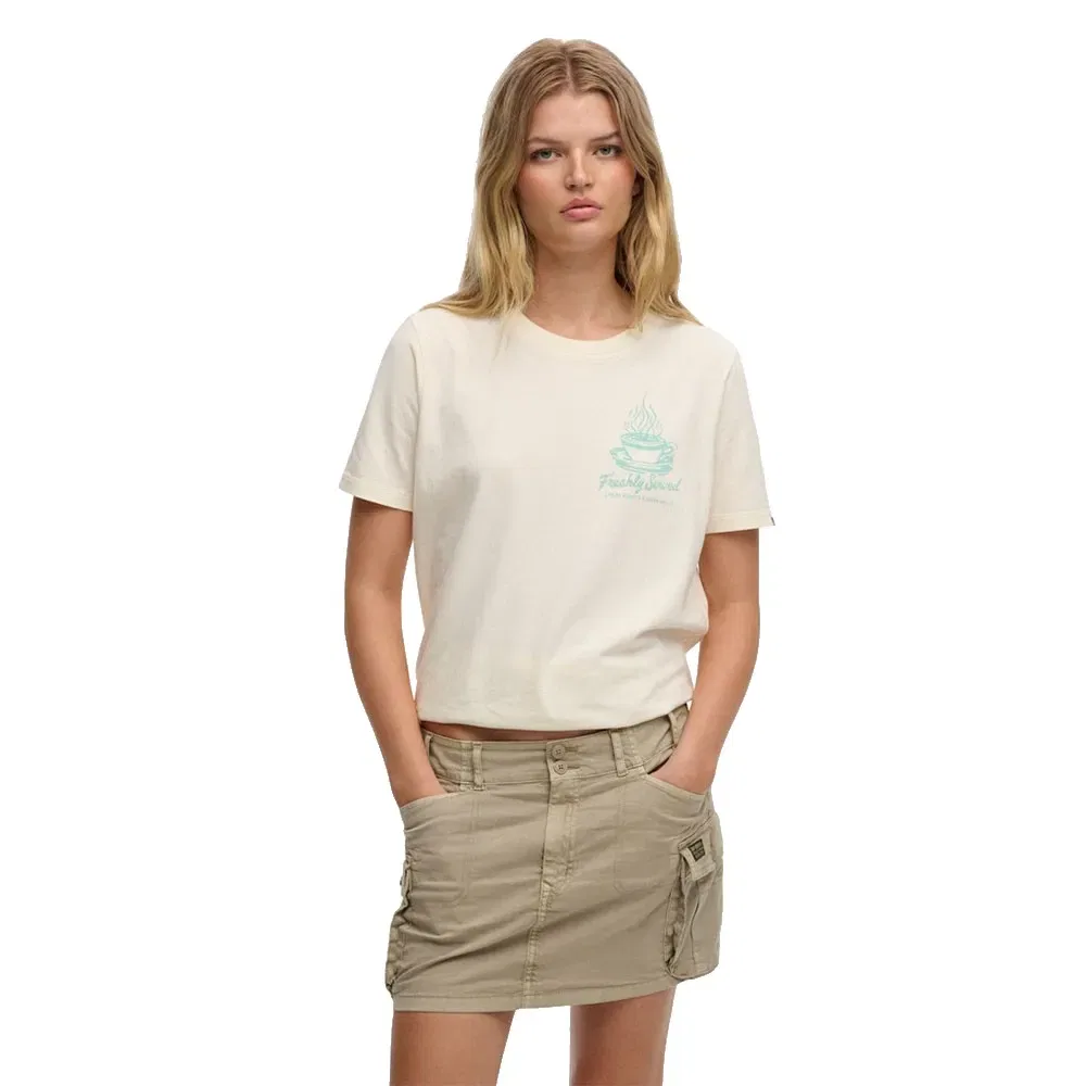 Футболка с коротким рукавом Roadside Trade Relaxed Superdry, бежевый