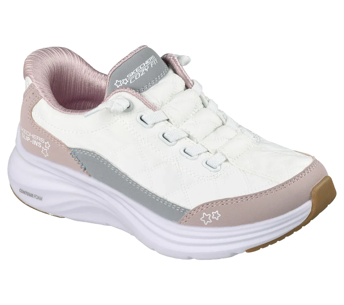Детские слипоны Contour Foam - Cozy Fit Skechers, белый/лавандовый — фото 4