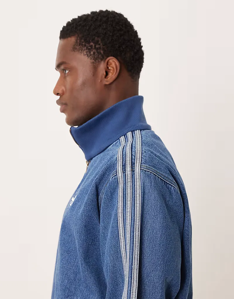Куртка спортивная джинсовая Firebird Adidas Originals, винтажный синий — фото 4