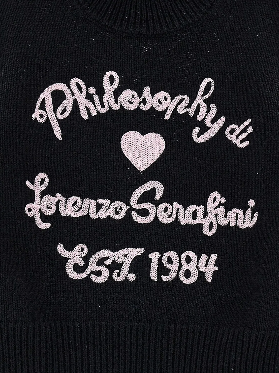 Свитер с вышивкой и рукавами "запахнутые" Philosophy Di Lorenzo Serafini, черный — фото 2