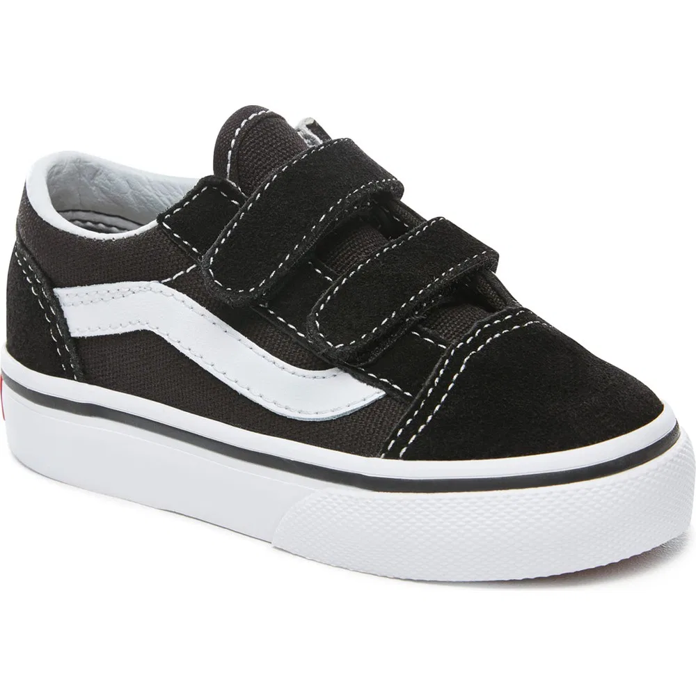 Детские кроссовки для мальчиков с застежкой на липучке TD Old Skool V Black Vans — фото 2