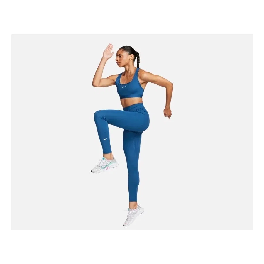 Женские леггинсы для тренировок с высокой посадкой, модель One Dri-Fit High-Waisted Training, Nike, Синий — фото 2