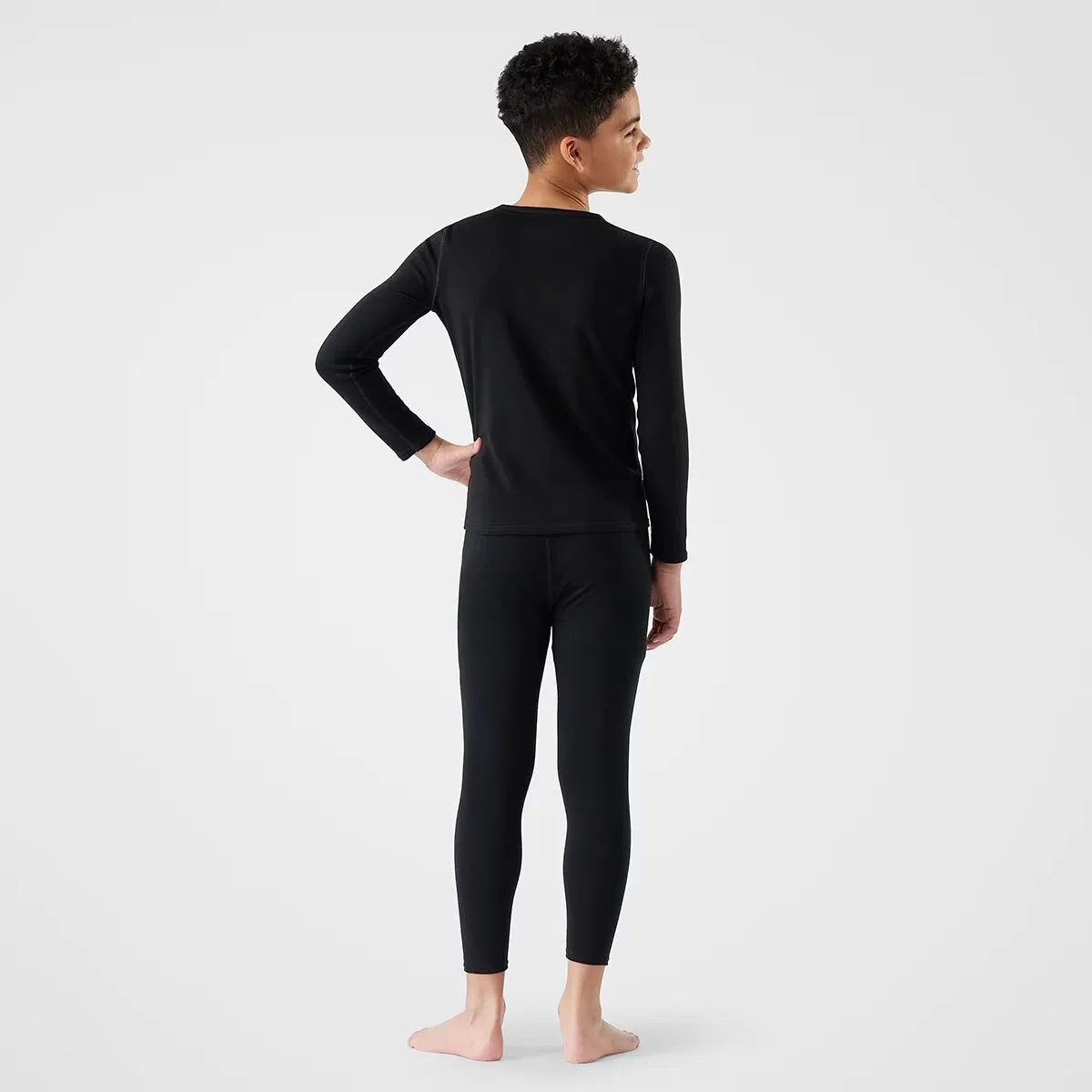 Детское термобелье с длинным рукавом Merino 250 Baselayer Crew Top Smartwool, черный — фото 3