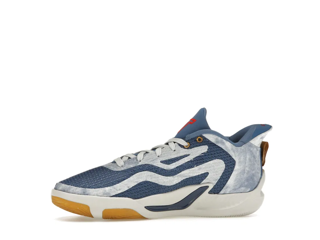 Детские кроссовки для мальчиков с верхом из денима Jordan Tatum 1 Jordan, Stone Blue/University Red-Mystic Navy — фото 3