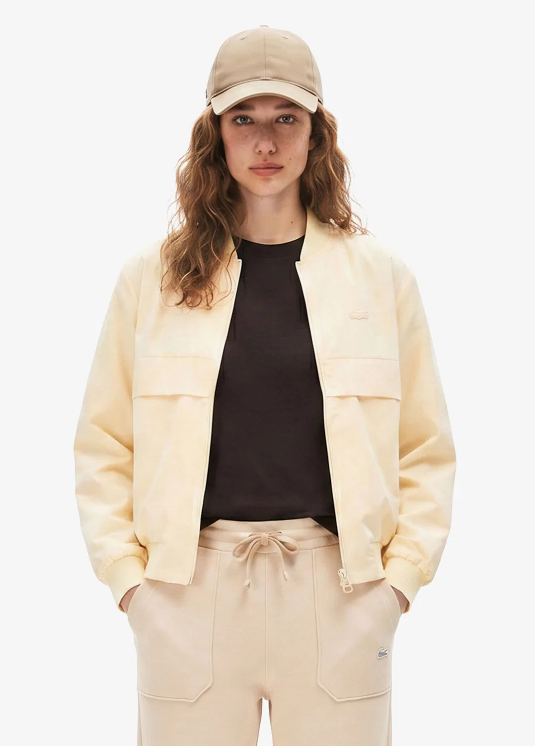 Бомбер Lacoste, бежевый