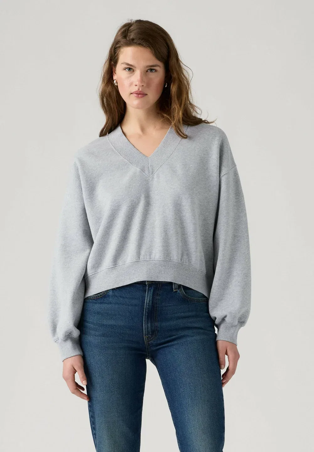Винтажная толстовка с V-образным вырезом, серебристый меланж - толстовка Levi'S, Medium Grey Heather B B Greys